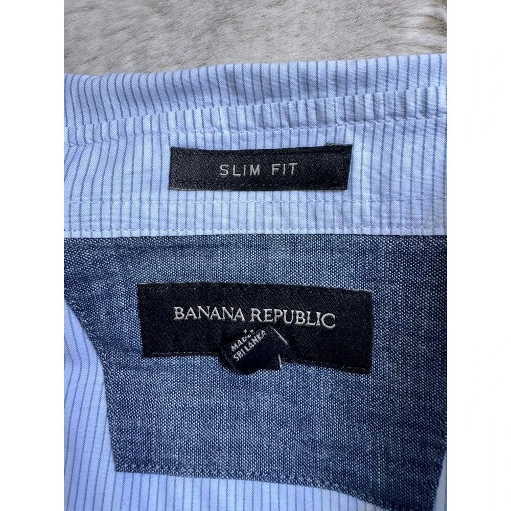 Banana Republic Men’s Shirt XL Slim Fit Short Sleeve Button-Up Cocktail EUC